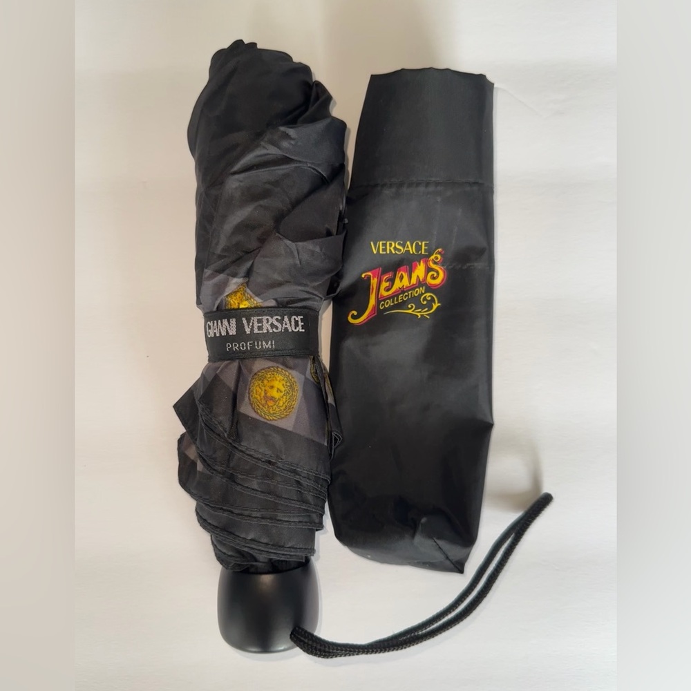 GIANNI VERSACE Jean Black Folding Umbrella